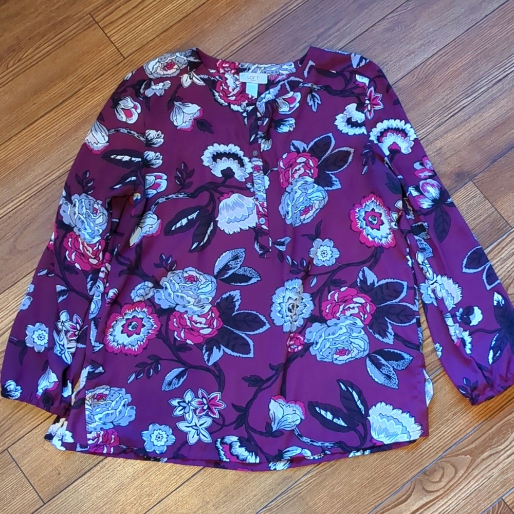 Loft outlet purple floral top